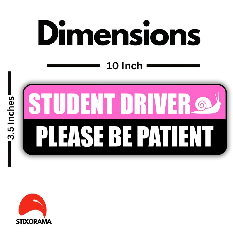 Stixorama 3-Pack Student Driver Stickers for New Drivers - Remind