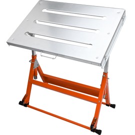 HappyBuy 30"x 20" Welding Table - 400lbs Capacity. Steel Workbench with Wheels, Folding, Slots, Angles, Adjustable.