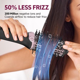 Blow Dryer Brush Hair Dryer | One-Step Hot Air Brush with Oval Volumizer High-Speed Hair Styler with Negative Ions for Drying & Smoothing & Volumizing for All Hair Types 110000 RPM