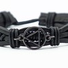 The Token Shop Adjustable Black Leather AA Bracelet with Alcoholics