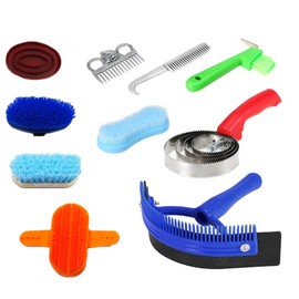 10 Pcs Horse Grooming Kit, Multipurpose Grooming Tool Set with Storage Bag for Grooming (Random Color)