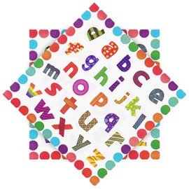 HAOWANWW Pack of 40 Rainbow First Day of School Napkins Finally School Child with ABC School Napkins Decorative School Child 2025 for Children First Day School Table Decoration, 33 x 33 cm