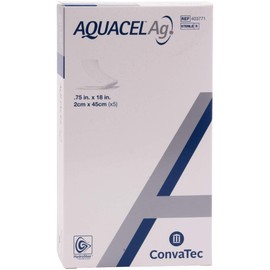 AQUACEL Ag Ribbon Dressing with Strengthening Fiber 0.75' x 18' Box: 5 by Aquacel