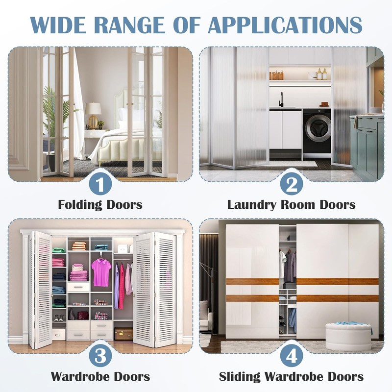 4 Pcs Spring Loaded Bi-Fold Door Hardware Kit - Top