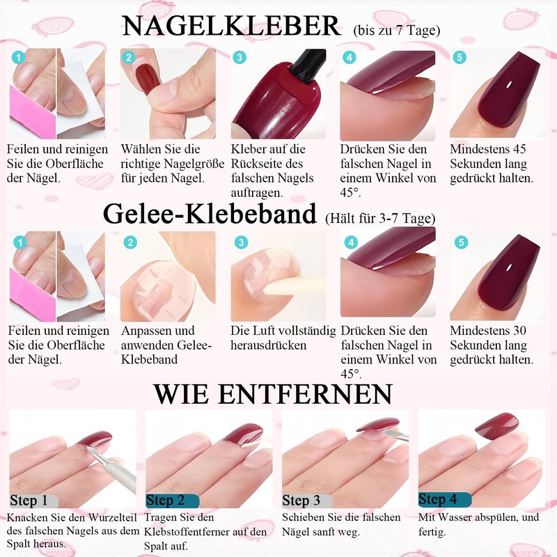 Virellay Almond Fake Nails, Artificial Fingernails, Press On Nails Almond