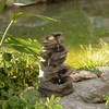 Gardenised Decorative 4 Tier Rock Look Water Fountain with LED