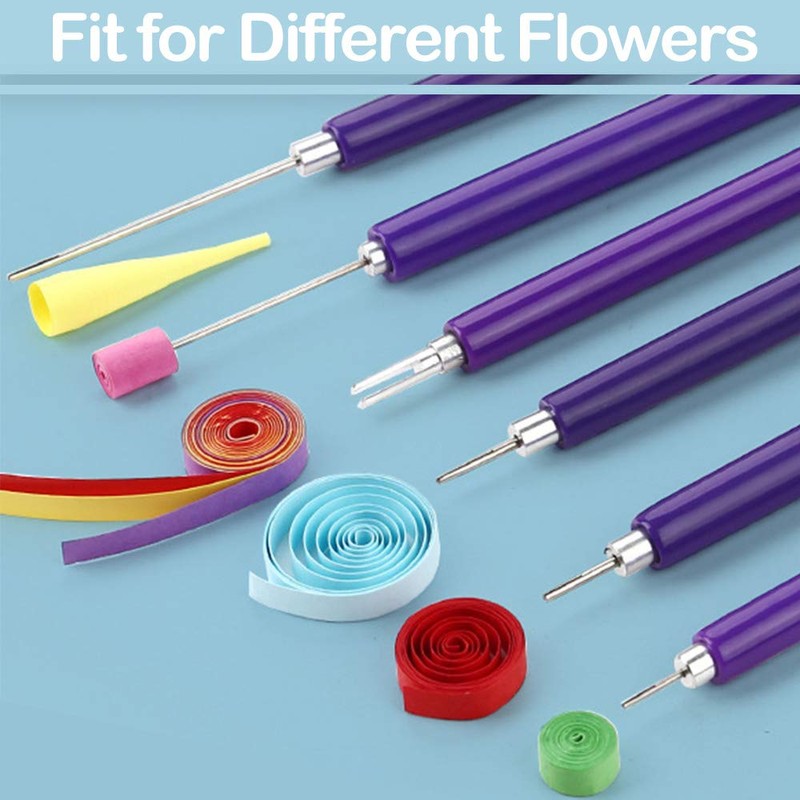 WLICCHS 7 Pieces Different Size Quilling Tools Quilling Paper Strips