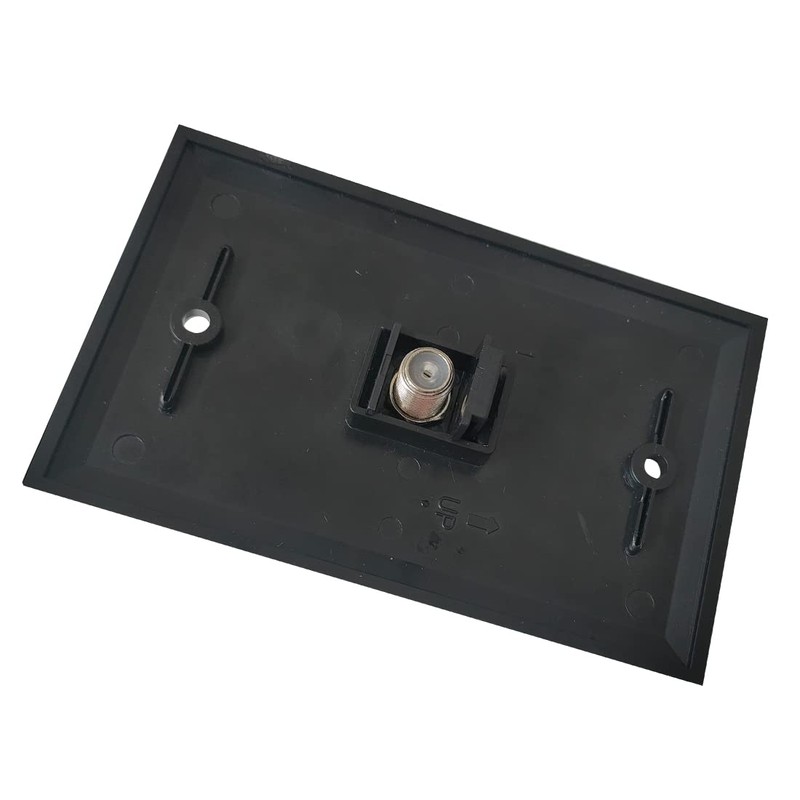 BOPLAT 1 Port Coax Cable Wall Plate Glossy Black -
