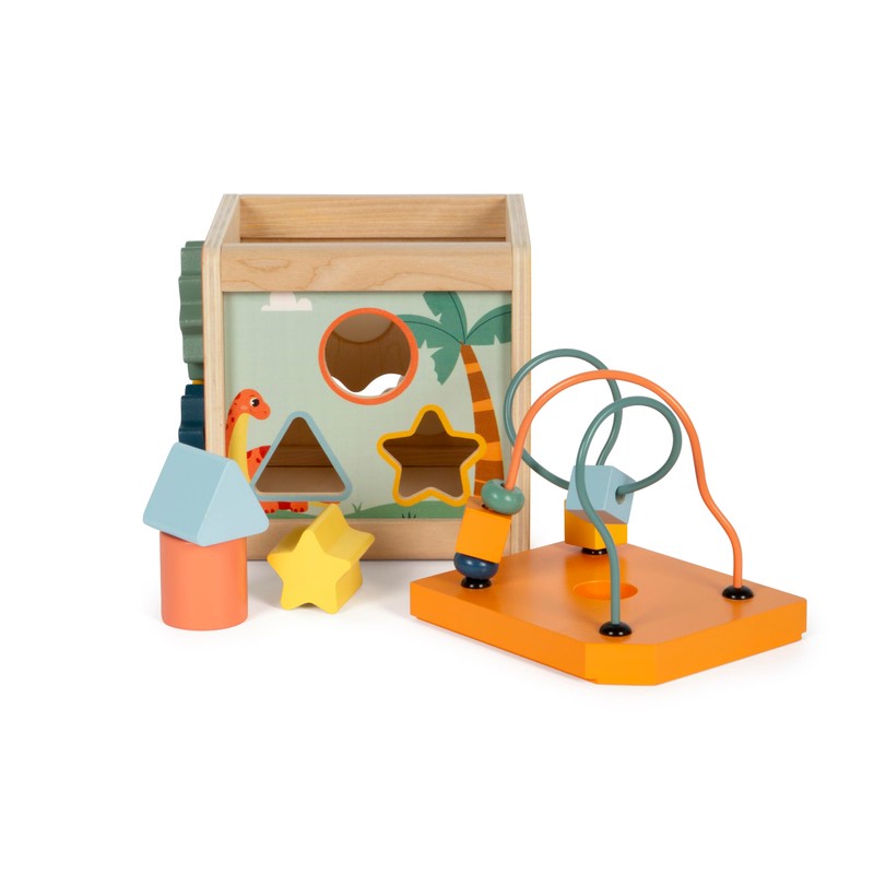 small foot 12618 Dino Motor Skills Cube Activity Cube FSC