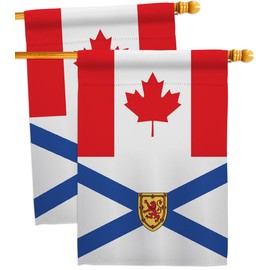 Canada Nova Scotia House Flags 2 pcs Pack Regional Provinces Canadian Territories Region Country Particular Area Small Decorative Gift Yard Banner Made In USA 28 X 40