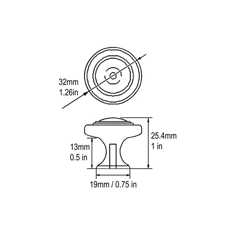 10 Pack Oil Rubbed Bronze 1-1/4" (32mm) Diameter Kitchen Cabinet