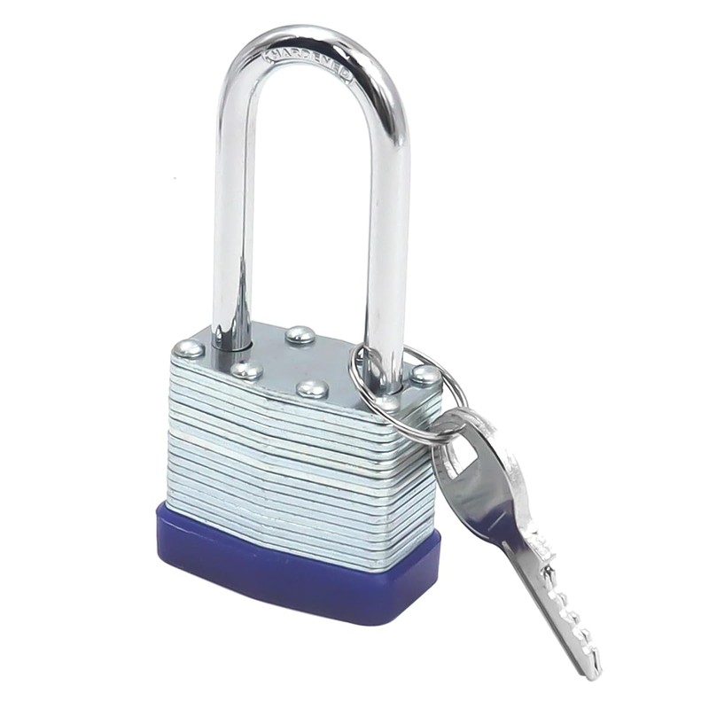ANCLLO 2 Pack Padlocks with Keys, Long Shackle Padlocks Heavy