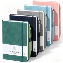 Libreta de Notas Set Con 5 Bolígrafos de Gel, Libretas Pasta Dura, Ideal para Registrar Inspiración, Agenda Personal, Viajes de Negocios, Útiles Escol