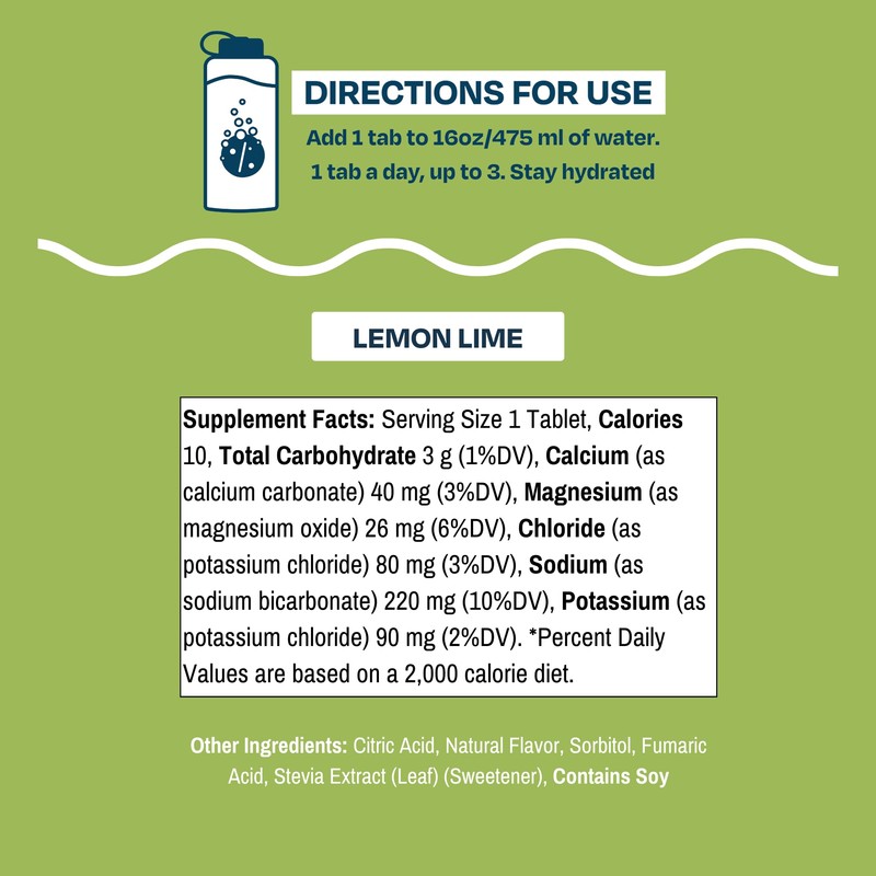 Drinklits Lemon Lime Electrolyte Tablets for Hydration | Great Taste