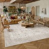PureCozy 8x10 Living Room Area Rug Beige Washable Vintage Floral