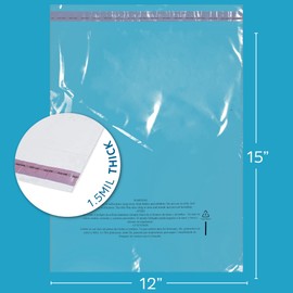 GPI POLY 16" X 19" - 1,000 Pack - Self Seal Poly Bags With Suffocation Warning, With Resealable Adhesive, For Storing, Packaging & Shipping T-Shirts Clothing & More, FBA Compliant