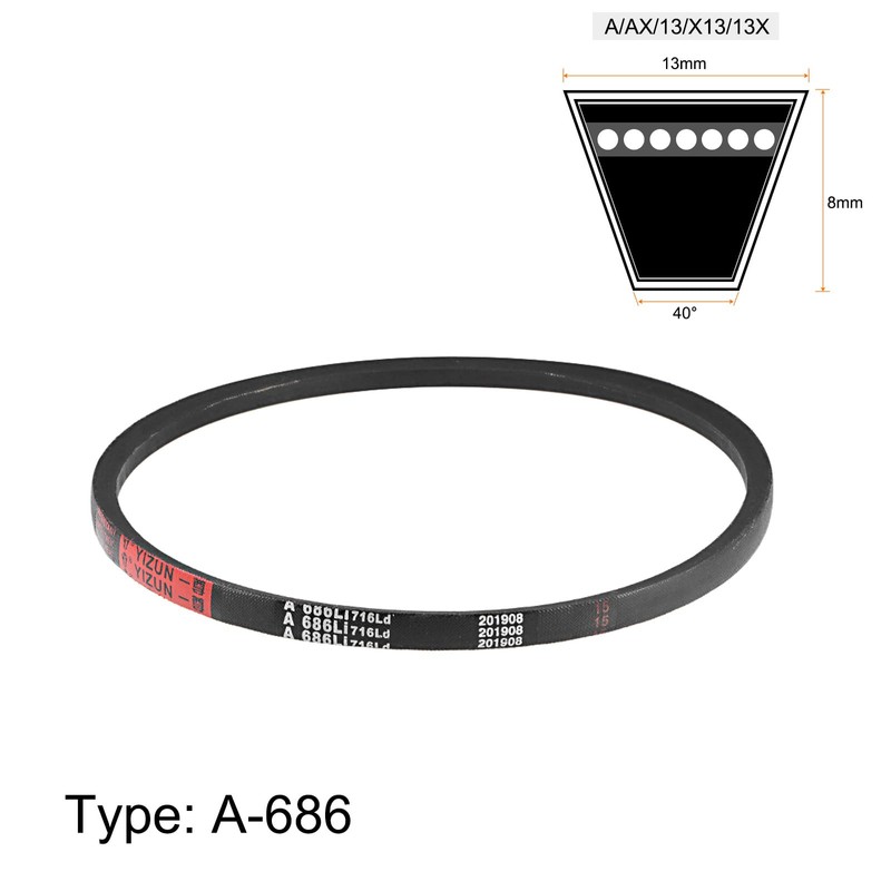 sourcing map A686 V-Belts 686mm Inner Girth 13mm Top Width