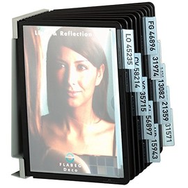 Durable Vario Display Stand with 5 Tabs and 5 Panels A5 Black Wall hellgrau