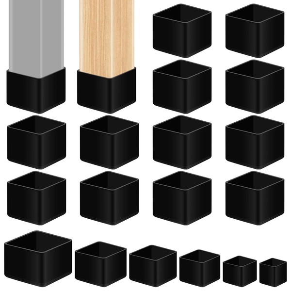 Hilitchi 20PCS Square Furniture Leg Caps 1.2" x 1.2" Anti-Slip
