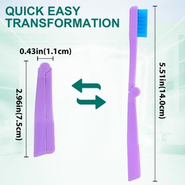 PRASBURR 24 Pack of 4-Color Foldable Travel Toothbrushes, Individually Wrapped, Pre-Pasted Mini Soft Disposables for Adults & Kids