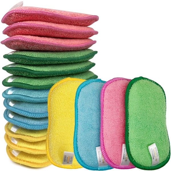 Pack of 12 Washing Up Sponge, Washable Dish Sponge, Kitchen