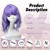 Short Wig with Bangs, Short Wavy Bob Wig for Cosplay