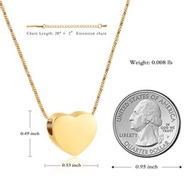Cremation Jewelry Small Heart Urn Necklace for Ashes for Women Memorial Ashes Keepsake Urn Locket Pendant Necklace