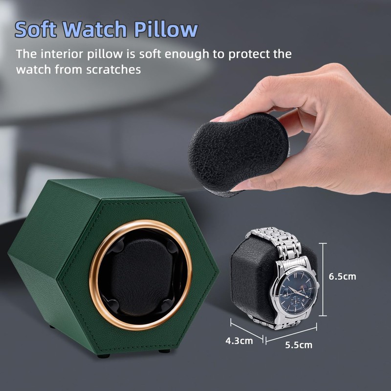 Mcbazel Automatic Watch Winder,PU Leather Watch Winder Box Single Watch