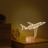 Airplane Night Light 3D Illusion Lamp,Soft Warm Colors Wood Table