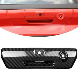 Jogon Carbon Fiber Tailgate Handle Cover for Ford F150 Raptor Lariat Platinum King Ranch XLT 2021 2022 2023 2024 2025 2026 Trunk Lid Trim (Glossy Carbon)