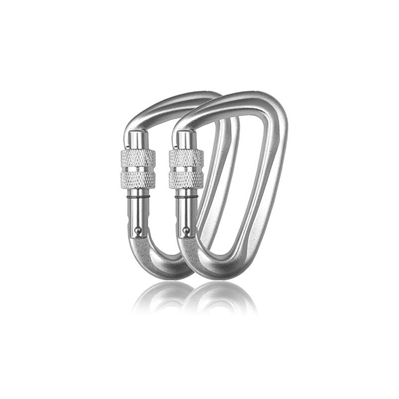 Carabiner Hook Screw Lock D Shape Camping Outdoor Key Pendant