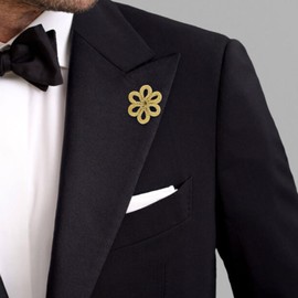 18K Gold Tone lapel Pins Brooch for Men Suit, Metal Flower Brooch Pins for Women, Mens Suit Accessories on Wedding Birthday Anniversary Father's Day.