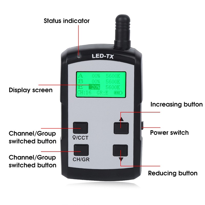 NiceFoto LEDTX100 Plastic Photography Light Controller Flash Wireless Remote Control