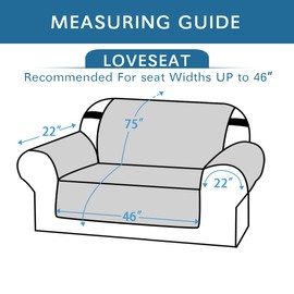 H.VERSAILTEX Reversible Loveseat Couch Covers for 2 Cushion Couch Water Repellent Couch Cover for Dog Couch Cover Protector Non Slip Furniture Protector with Elastic Strap(Loveseat, Cameo Blue/Beige)