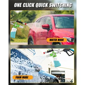 DANCINGBOAR Foam Cannon Dual Connector, Double Tip Attachment with 5 Spray Nozzles, 4000 PSI, 1/4'' Quick Connect