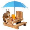 Gnodary Squirrel Feeder with Umbrella, Squirrel Feeders for Outside, Squirrel