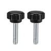 sourcing map M6 x 30mm Metric Male Thread Knurled Clamping