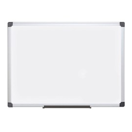MasterVision Maya Series Magnetic Dry Erase Board, Laquered Steel Whiteboard, Snap-On Marker Tray, Wall Mounting Kit, 24" x 36", Aluminum Frame