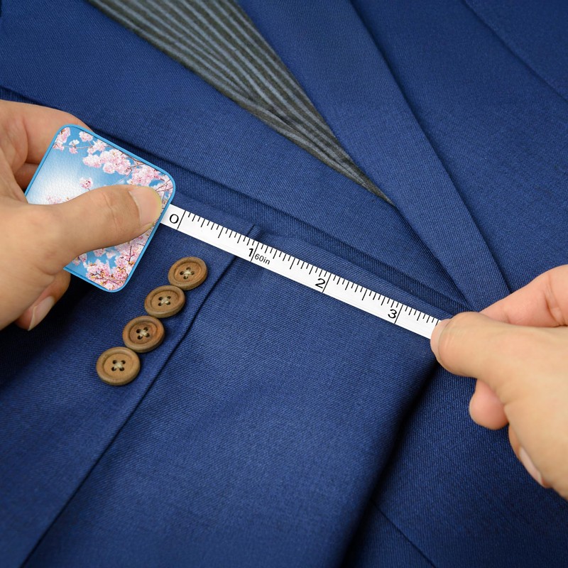 RainCaper Cherry Blossoms Compact Retractable Tape Measure - Portable Dual-Sided