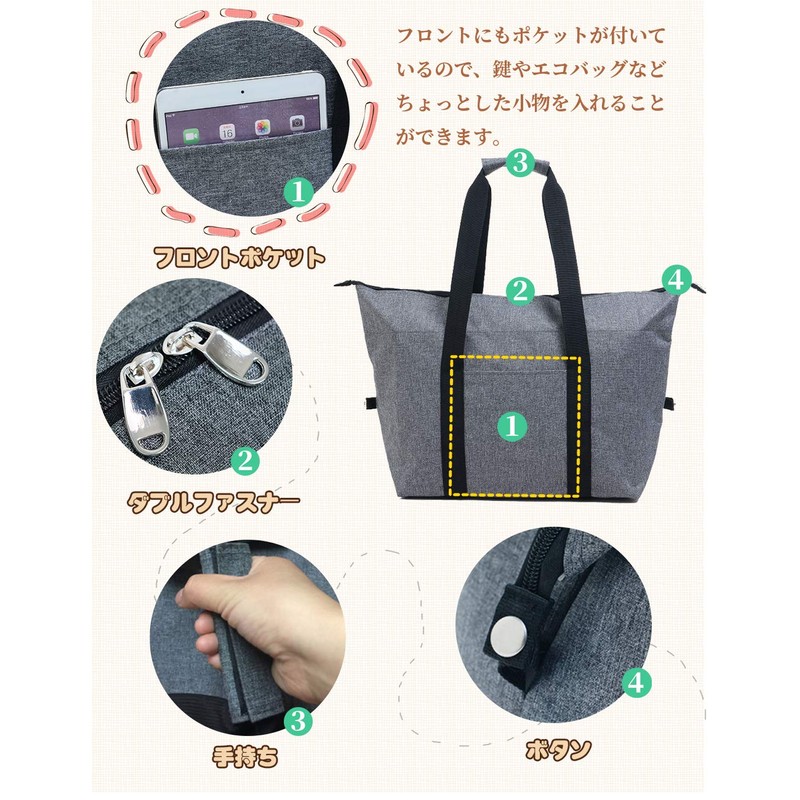 MIOMICA Thermal Insulated Bag, Eco Bag, Large Capacity, Men's, For