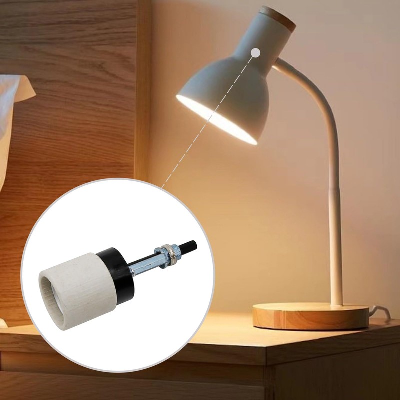 Zreneyfex E26 Universal Ceramic Light Socket with Rotary Switch 250V