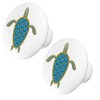 Set of 2 Sea Turtle with Blue Shell Ceramic Cabinet