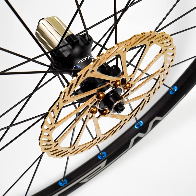 Chooee 203mm Disc Brake Rotor，MTB Brake Rotor 203mm With Bolts，2pcs，Gold