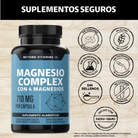 Beyond Vitamins  Magnesio Complex  Citrato De Magnesio Polvo, Glicinato De Magnesio, Gluconato De Magnesio Y Óxido De Magnesio  Vitaminas Mujer...    
