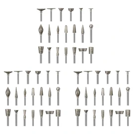 Stone Carving Set Diamond Burr Bits,60PCS Polishing Kits Rotary Tools Accessories with 1/8 Inch for Carving