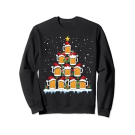 Christmas Beer Mug Tree Funny Beer Drinking Christmas Sweatshirt