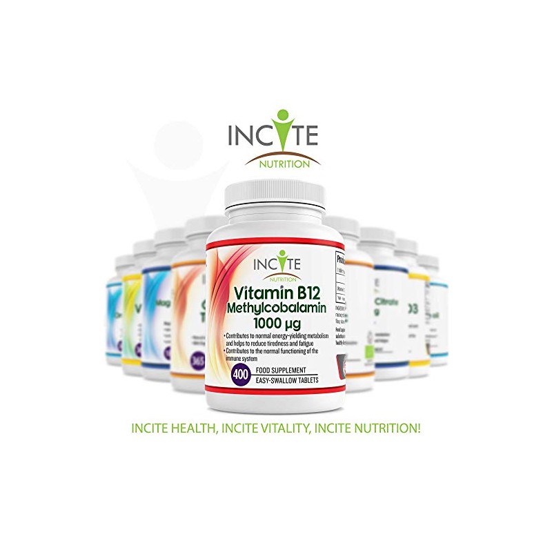 Vitamin B12 1000mcg | Methylcobalamin 400 Easy Swallow Vegan Tablets