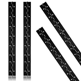4PCS 16Inch Black Continuous & Piano Hinges, Heavy Duty Stainless Steel Piano Hinge with Hole, 0.05" Thickness/1.2" Open Width Folding Cabinet Door Butt Hinge