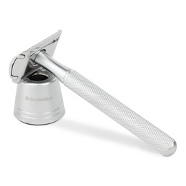 Störtebekker® Premium Safety Razor 'Oslo' in Set with Störtebekker Premium Razor Stand 'Oslo' in Silver – Elegant Matte Look, Non-Slip Handle, Solid Stand – Shaving Set Men – Gift Idea