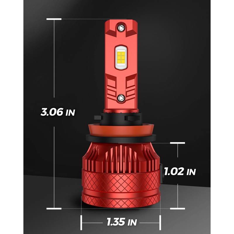 Torchbeam T6S H11/H8 Bulbs or Led Lights, 1000% High Bright,